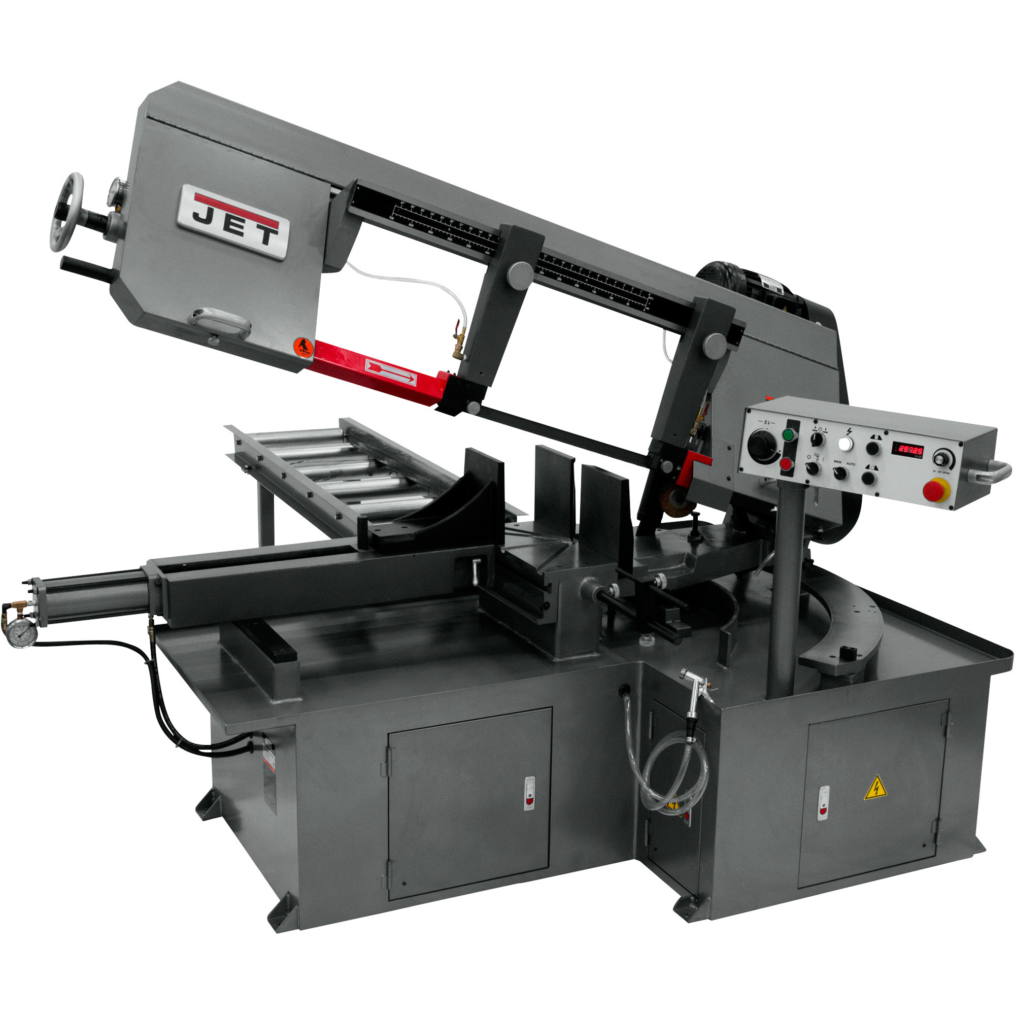 JET Horizontal Dual Mitering Metal Cutting Band Saw, 12in., 3HP, 460 Volt, 3-Phase, Model# MBS-1323EVS-H-4